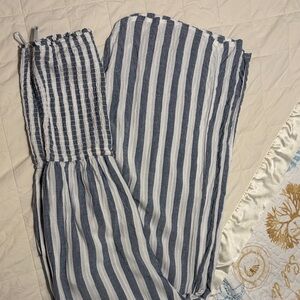 Blue island Striped Blue and White jumpsuit